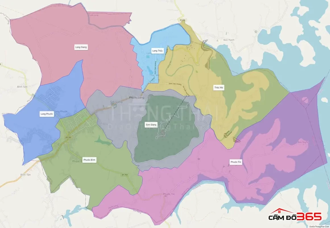 ban do quy hoach thi xa phuoc long binh phuoc