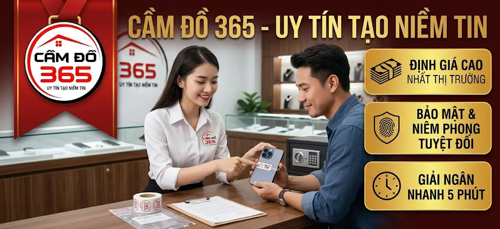 Cầm điện thoại iPhone 16 uy tín số 1 Đồng Nai, quy trình niêm phong tuyệt mật tại Cầm Đồ 365