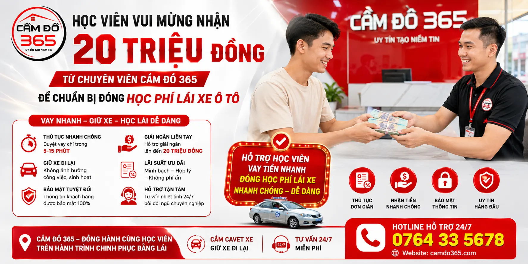 Top trung tam hoc lai xe o to duoc danh gia tot nhat tai Binh Phuoc ho tro von Cam Do 365