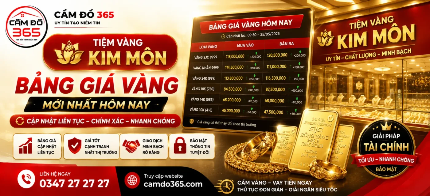 tiem vang kim mon bang gia vang moi nhat hom nay