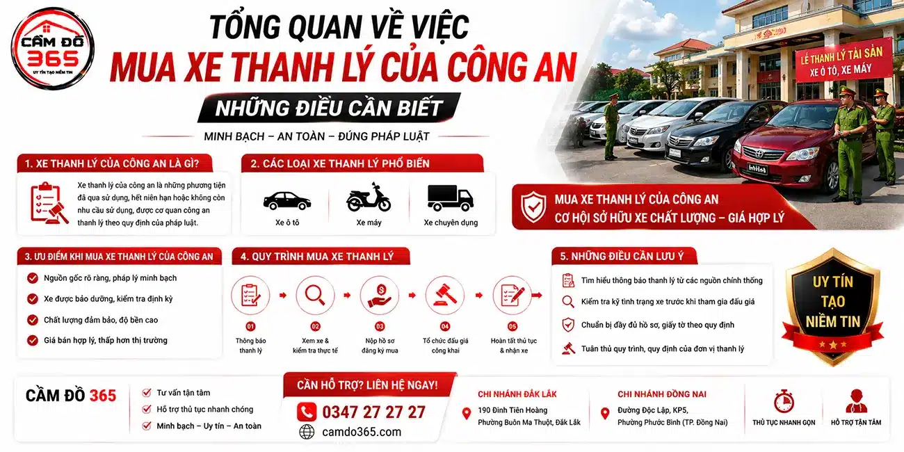 tong quan ve viec mua xe thanh ly cua cong an
