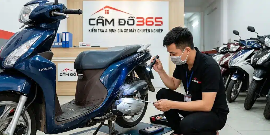 Quy trinh tham dinh gia cam do xe may chuyen nghiep tai Cam Do 365